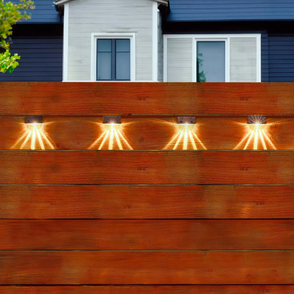Garden Mile 4 Pack Warm White Solar LED Fence Light Image 2