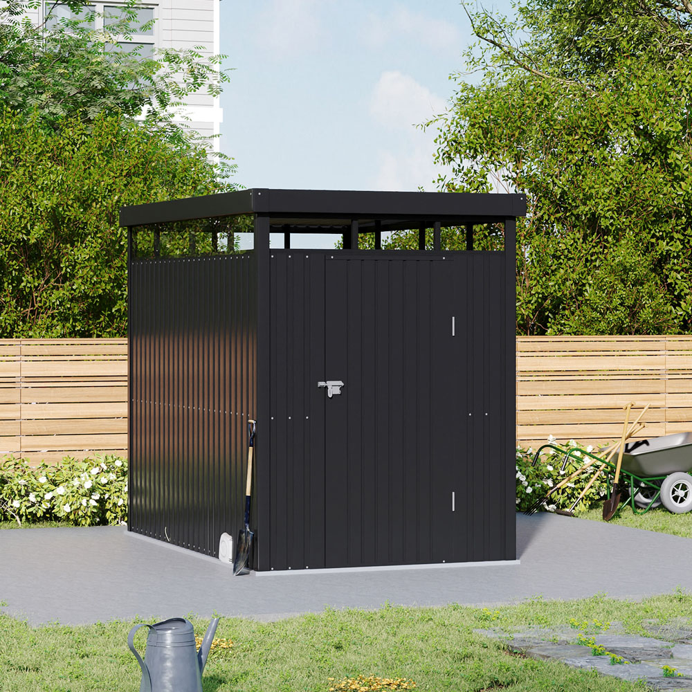 Living and Home 5.3 x 8.5ft Metal Garden Storage Shed with Transparent Windows Image 7