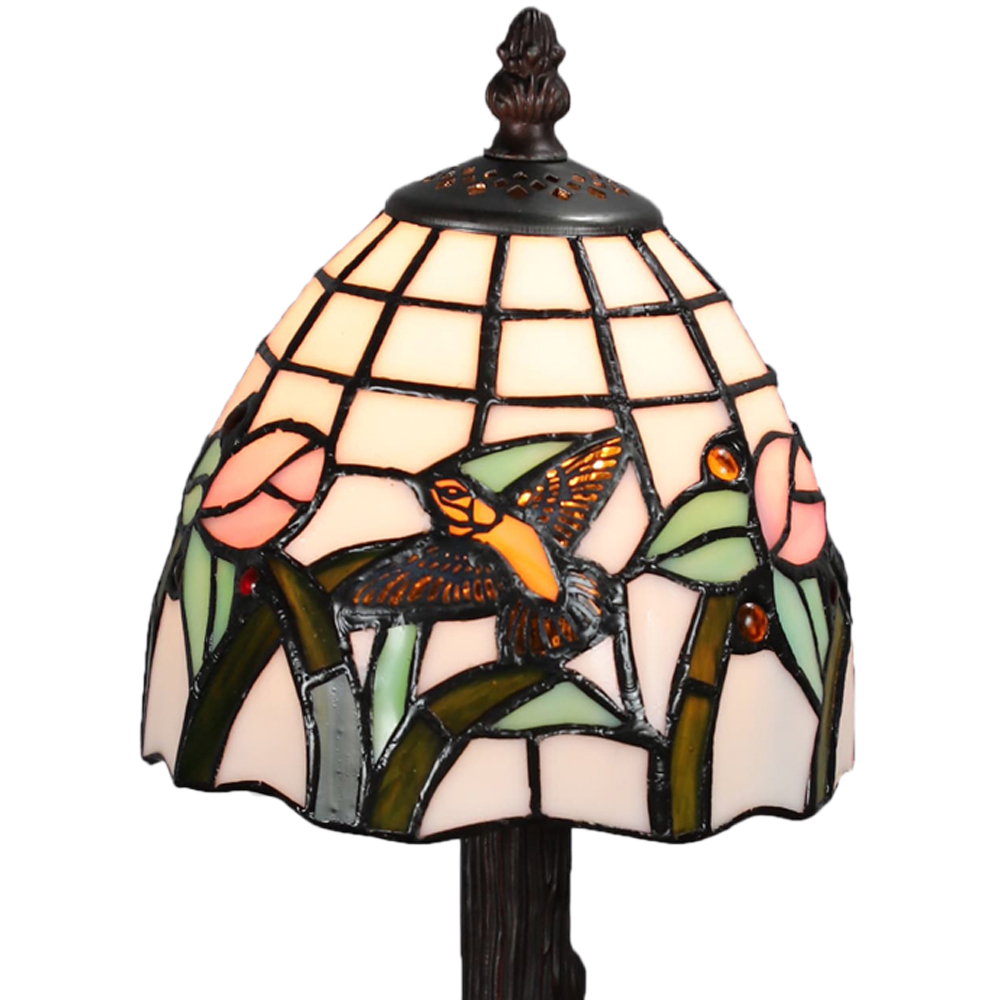 Acacia Home Tiffany Floral Humming Bird Table Lamp 15.2cm Image 2