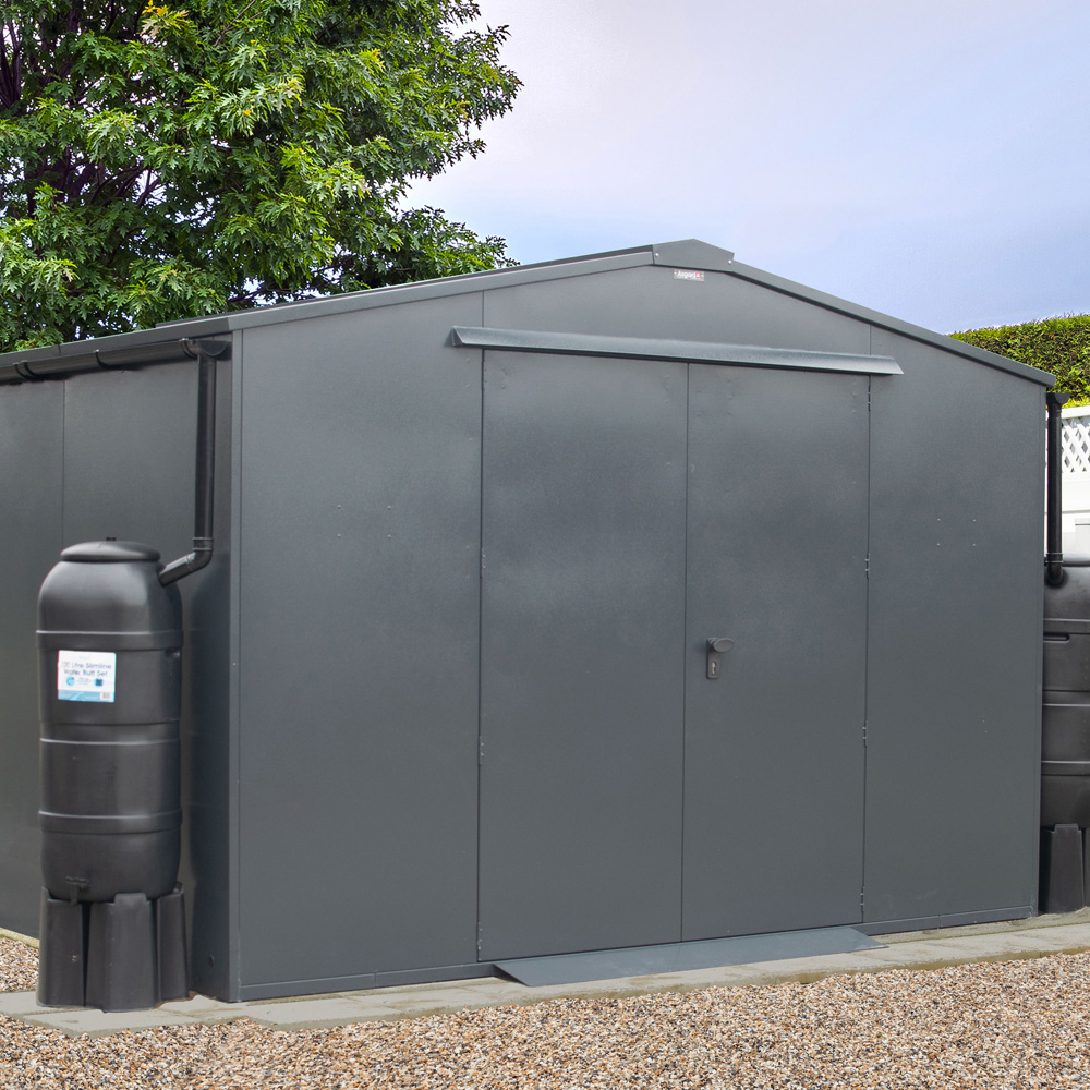 Asgard Garrison 10 x 7ft Double Door Green High Security Apex Workshop Shed Image 8