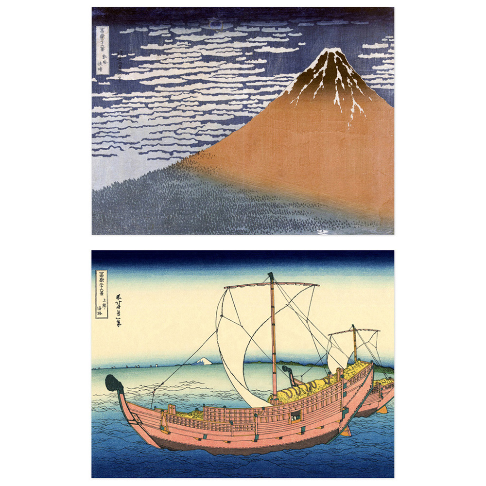 Artery8 Hokusai Views Mount Fuji Great Wave Kanagawa Wall Art Print 30 x 41cm 5 Pack Image 3