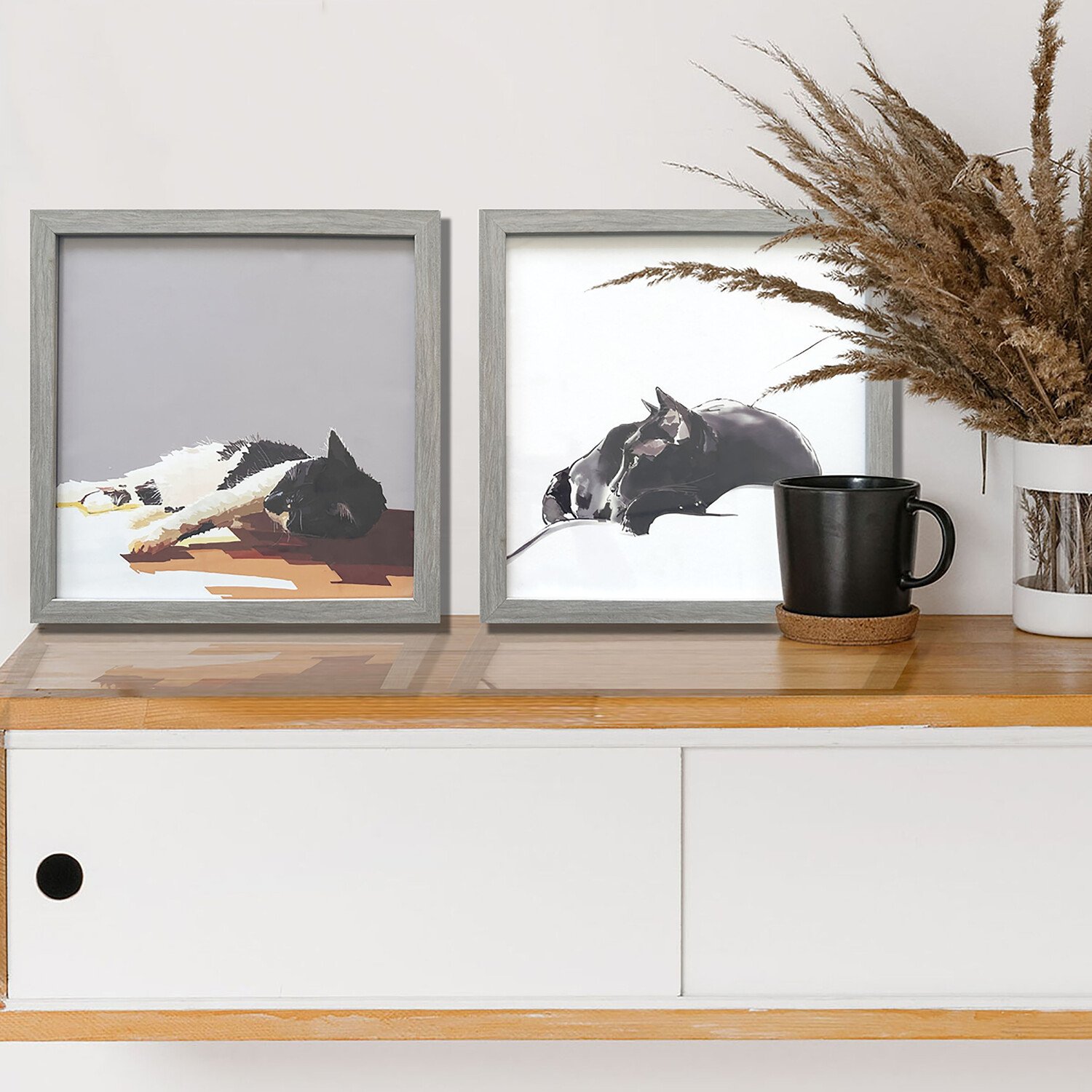 Cosy Kitties Framed Art - Grey Image 4