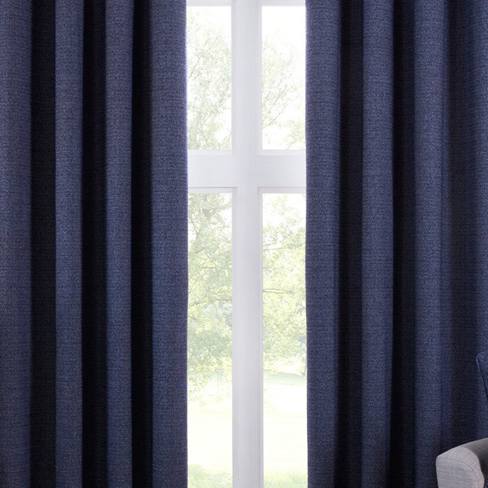 Crofton Eyelet Curtain - Navy / 183cm / 168cm Image 5