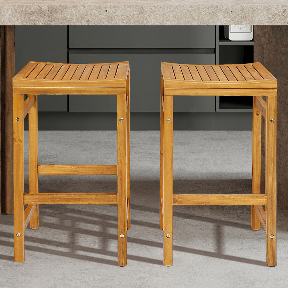 Costway Saddle Seat Bar Stool Set of 2 Image 1