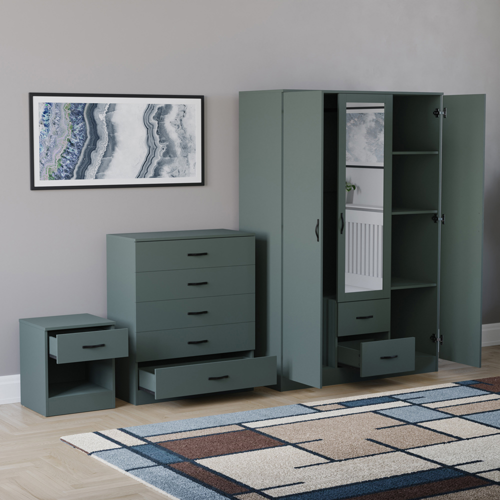 VIDA DESIGNS Riano Green 3 Piece Bedroom Furniture Set Image 4
