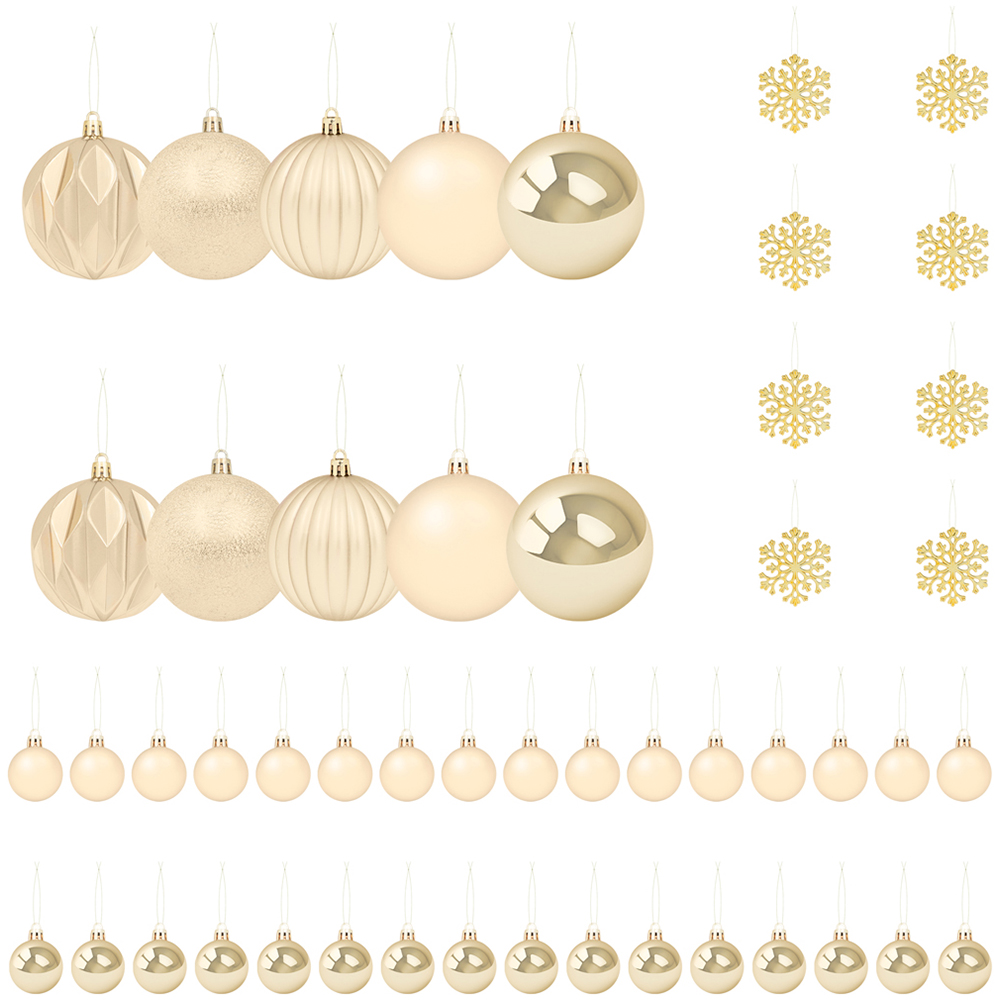 The Christmas Workshop Champagne Shatterproof Bauble 50 Pack Image 1