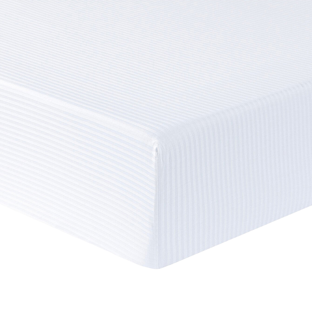 Bamboo Cotton Fitted Sheet - White / Double Image 1