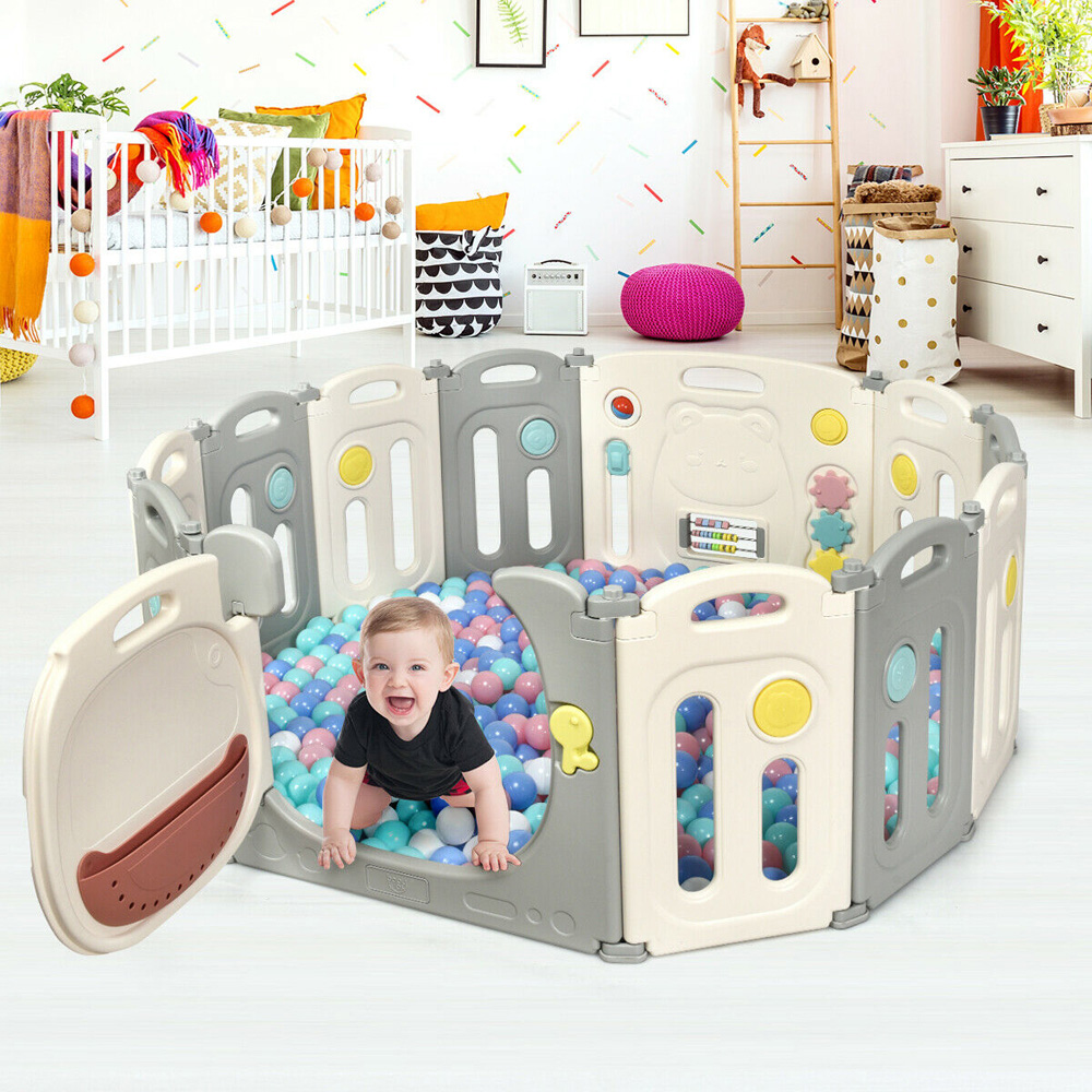 Costway 12 Panel Large Portable Toddler Playpen Image 2