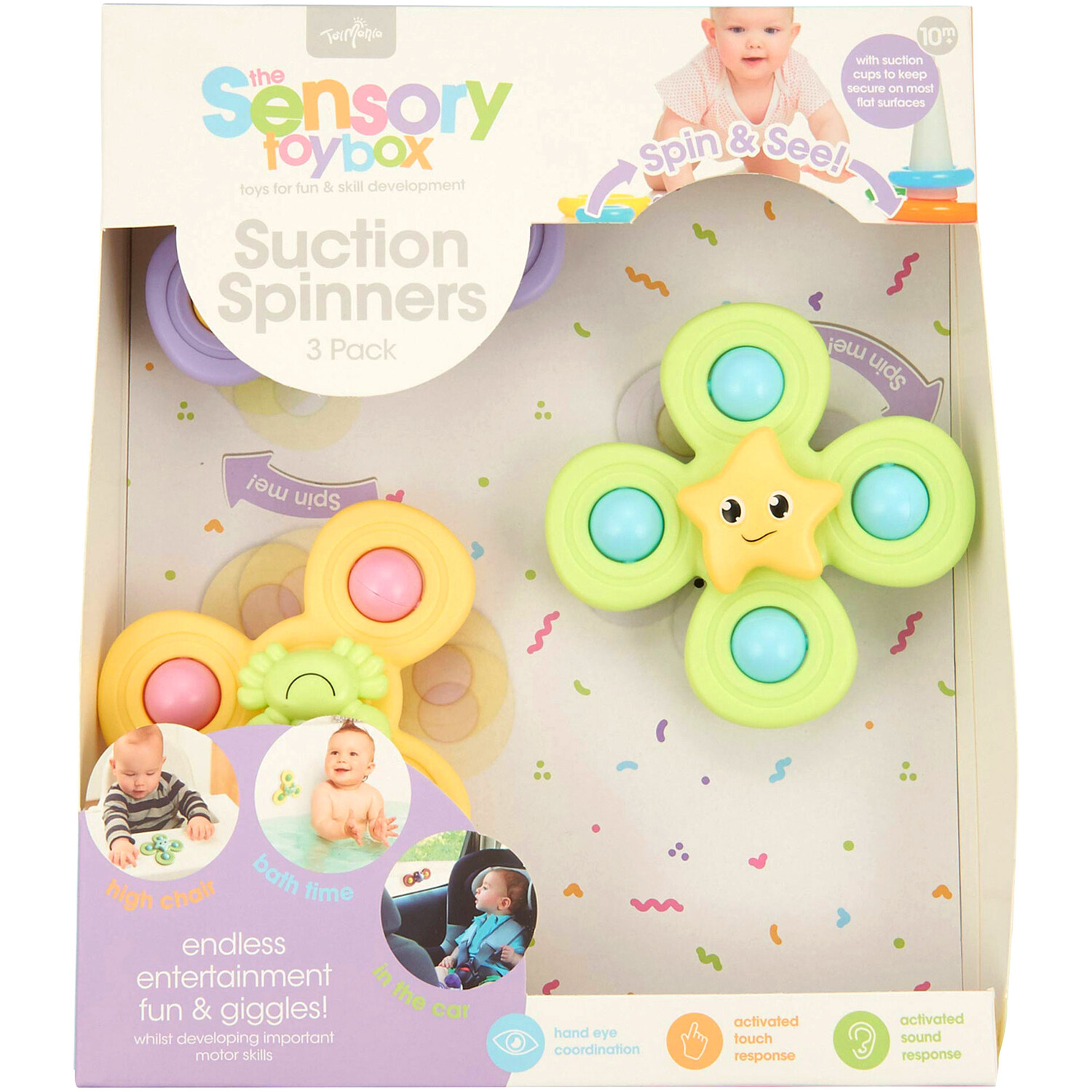 ToyMania Suction Spinners Bath Toy 3 Pack Image 1