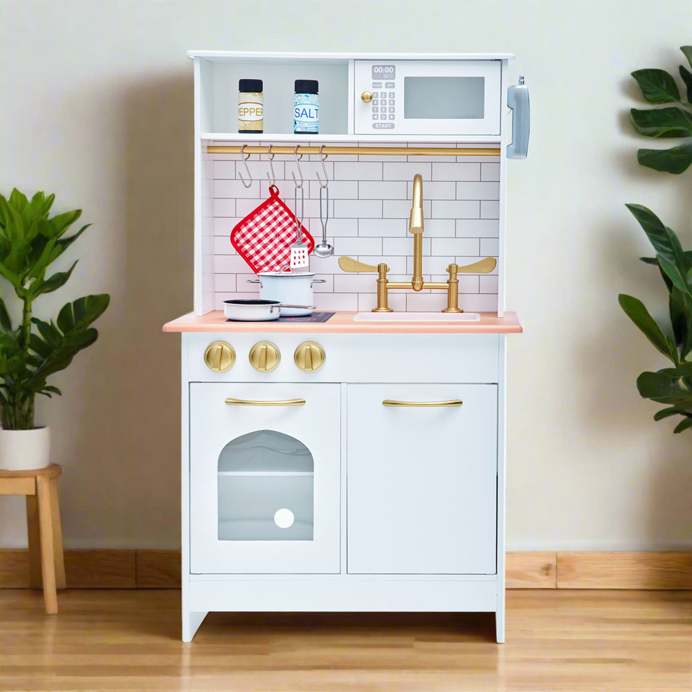 Teamson Kids Little Chef Boston White Wood Effect Modern Kitchen Play Set Image 2