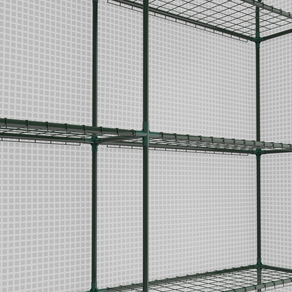 Outsunny White 12 Shelf PE Cover Polytunnel 5.9 x 8ft Greenhouse Image 3