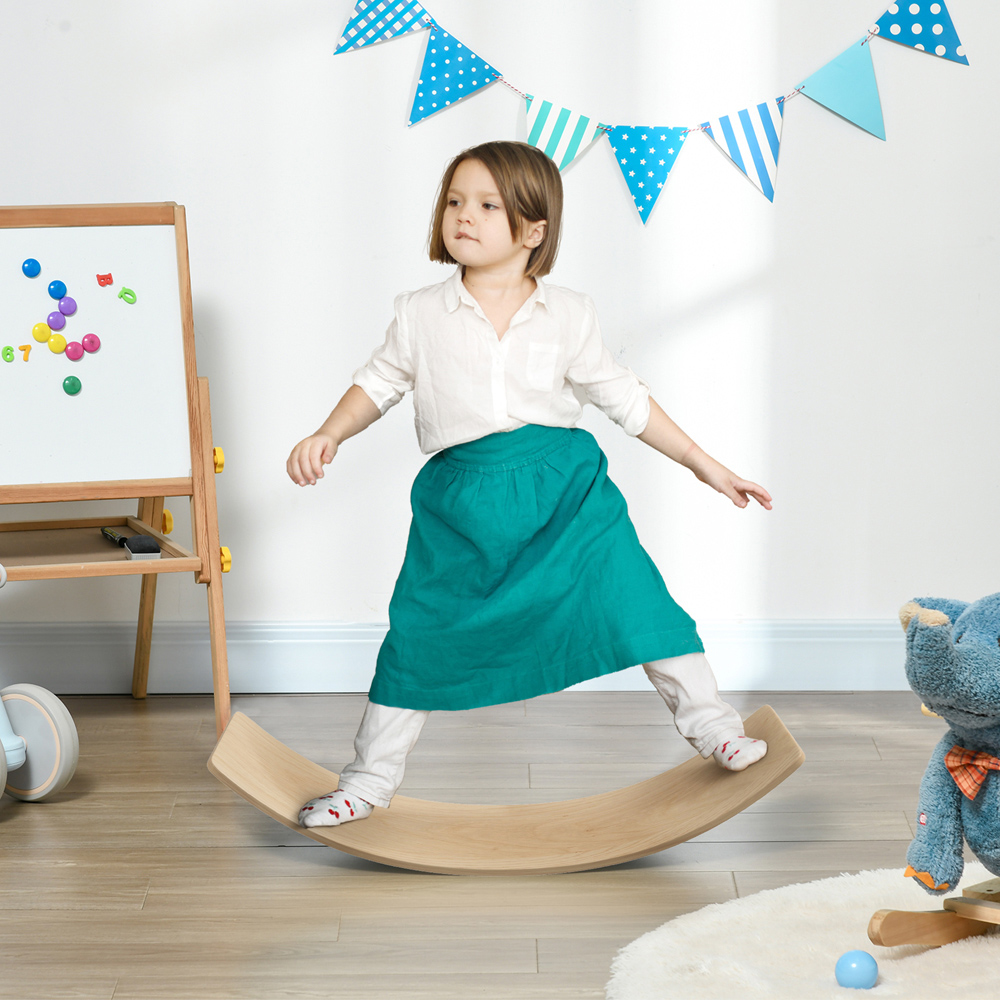AIYAPLAY Natural Wood Kids Balance Board Image 2