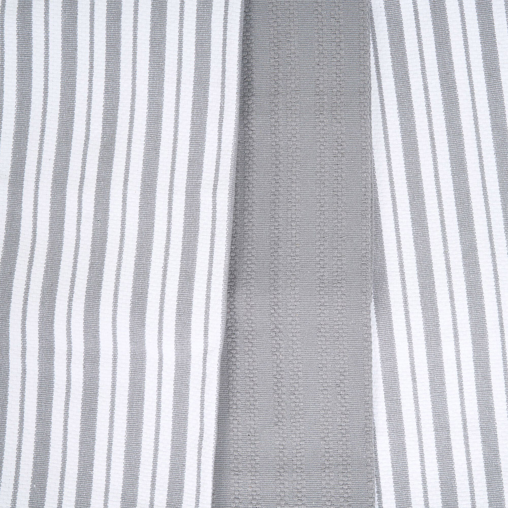 Pack of 3 Woven Stripe Tea Towels Light Grey Image 4