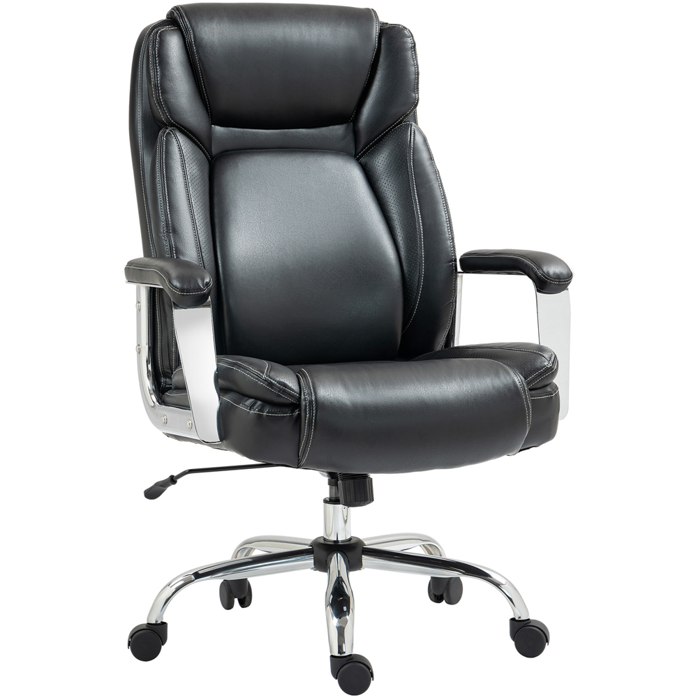 Portland Black Height Adjustable Faux Leather Office Desk Chair Image 2