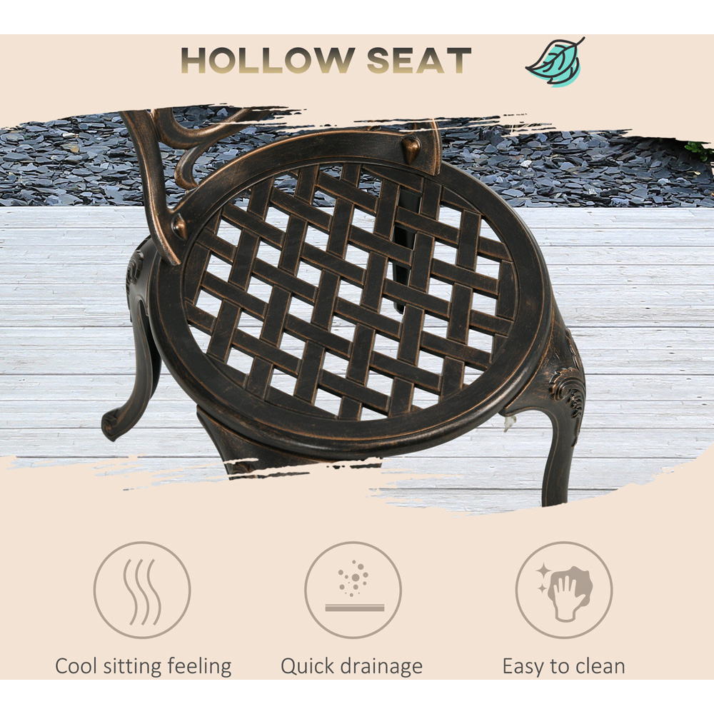 Outsunny 2 Seater Garden Bistro Set Bronze Image 6