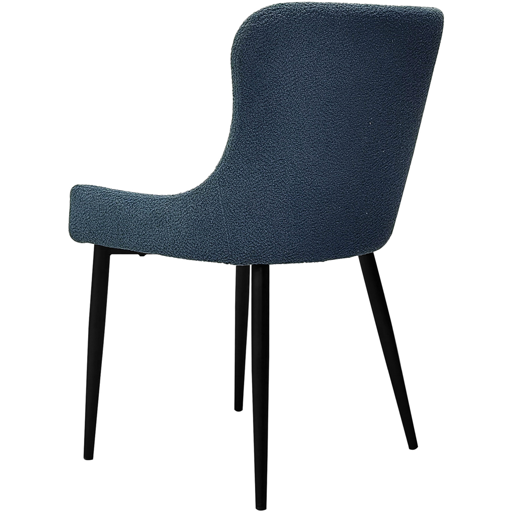 Bentley Designs Rubens Set of 2 Blue Boucle Dining Chair Image 3