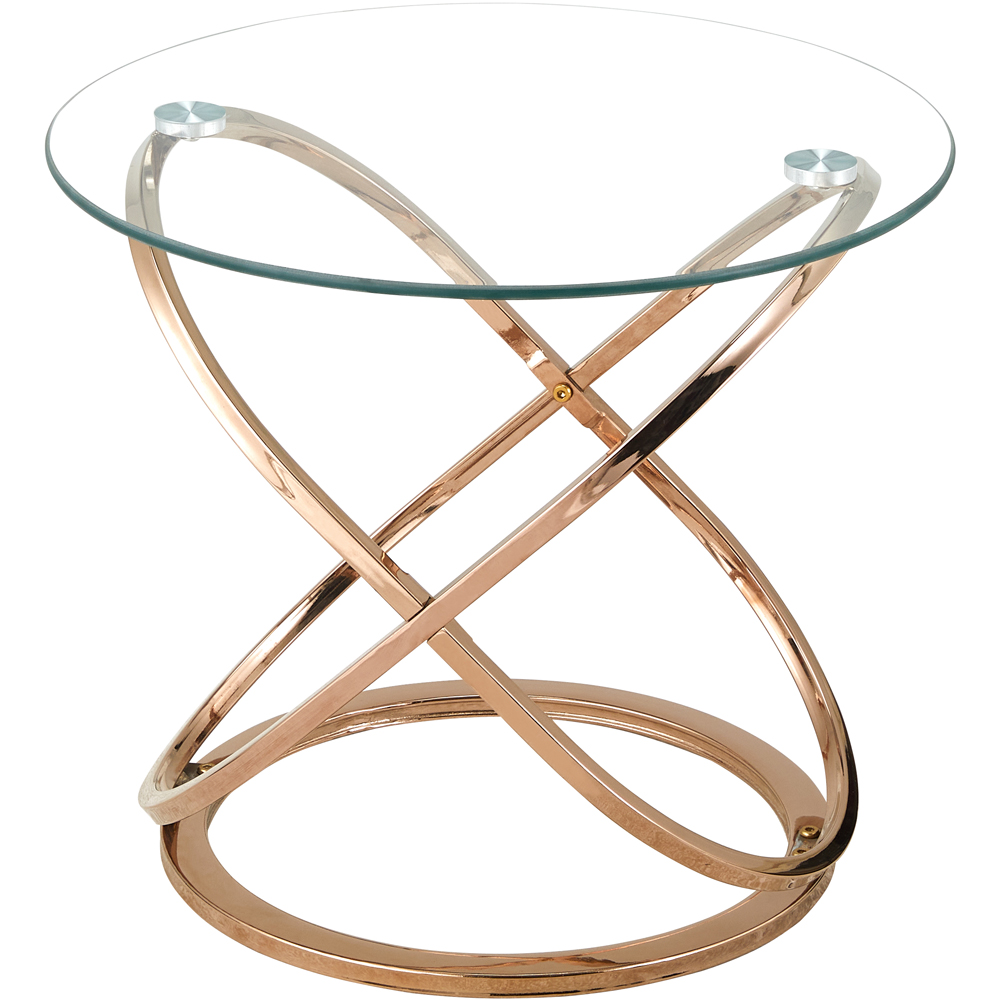 Comfy Living Gold Effect Tempered Glass Side Table Image 2