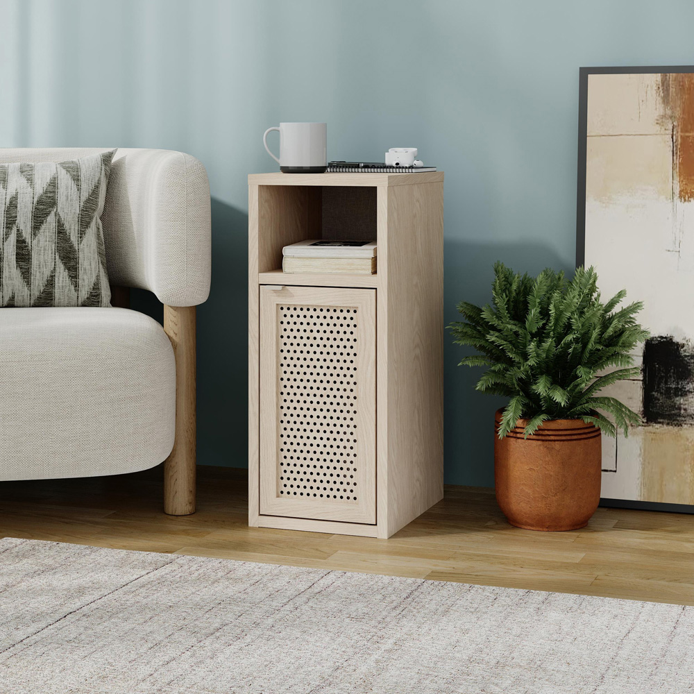Decortie New Inca Single Door Single Shelf Sonoma Oak Bedside Table Image 6