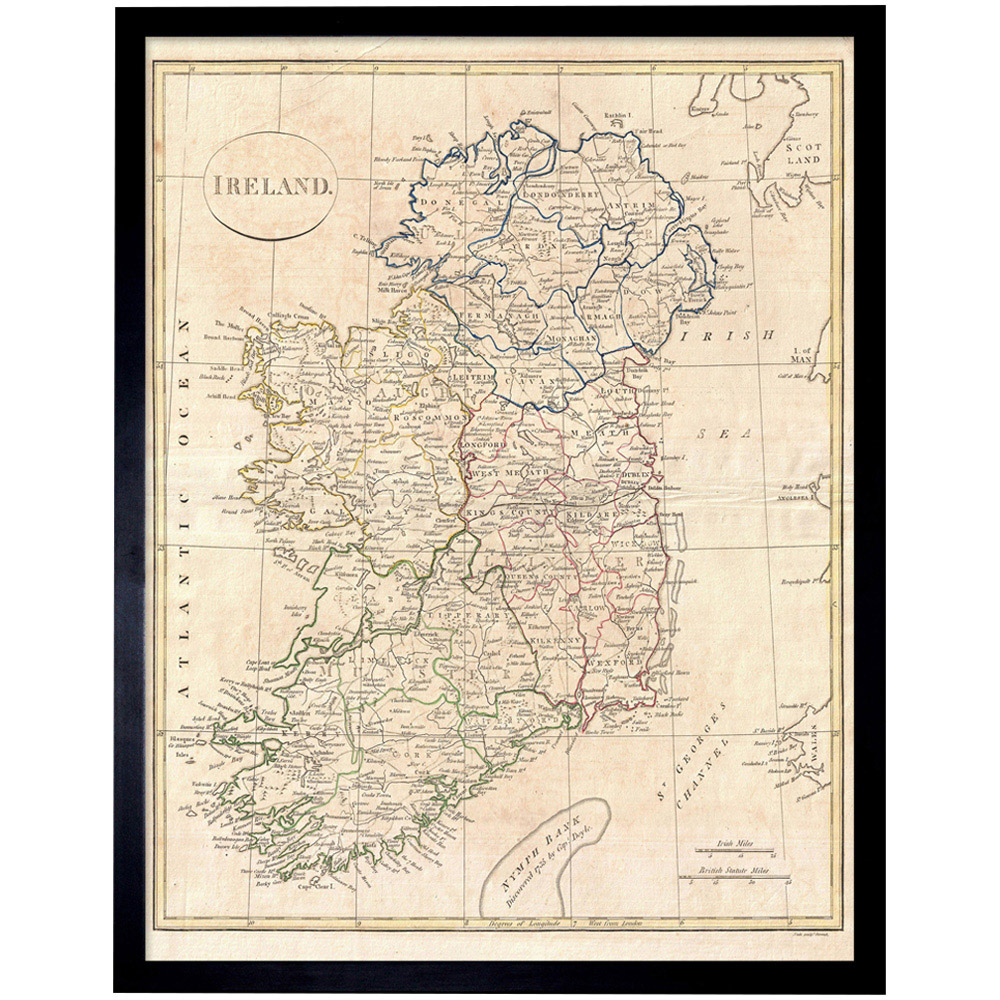 Wee Blue Coo Vintage 1799 Clement Cruttwell Ireland Map Framed Wall Art Print 30 x 41cm Image 1