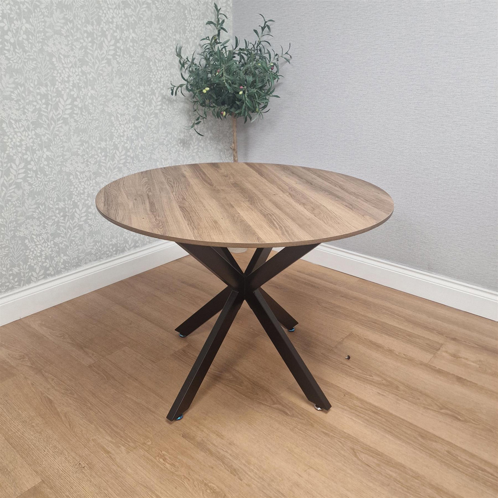 Kosy Koala 4 Seater Wood Effect Velvet Round Dining Set Green Image 5