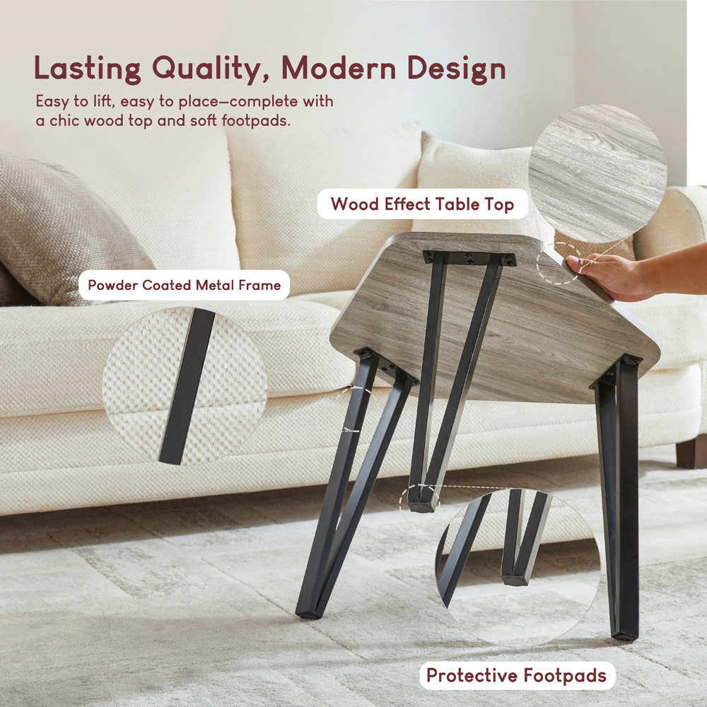 VIDA DESIGNS Brooklyn Grey Nest of Tables Set of 3 Image 5