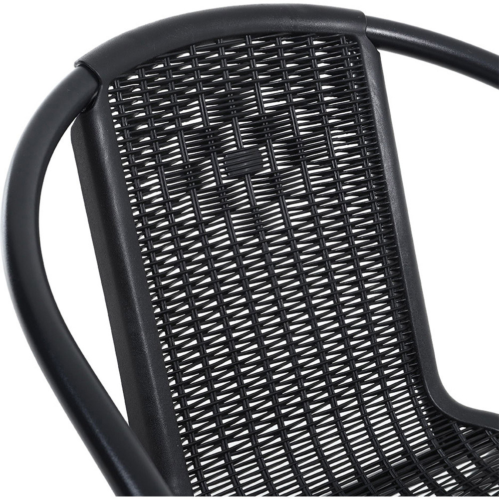 Living and Home 4 Seater Black PE Rattan Dining Set Image 4
