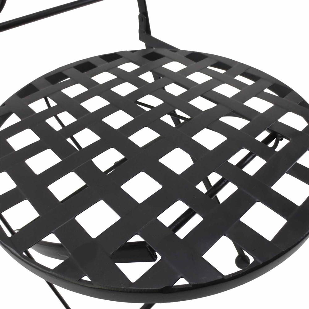 Outsunny 2 Seater Black Mosaic Tile Foldable Bistro Set Image 3