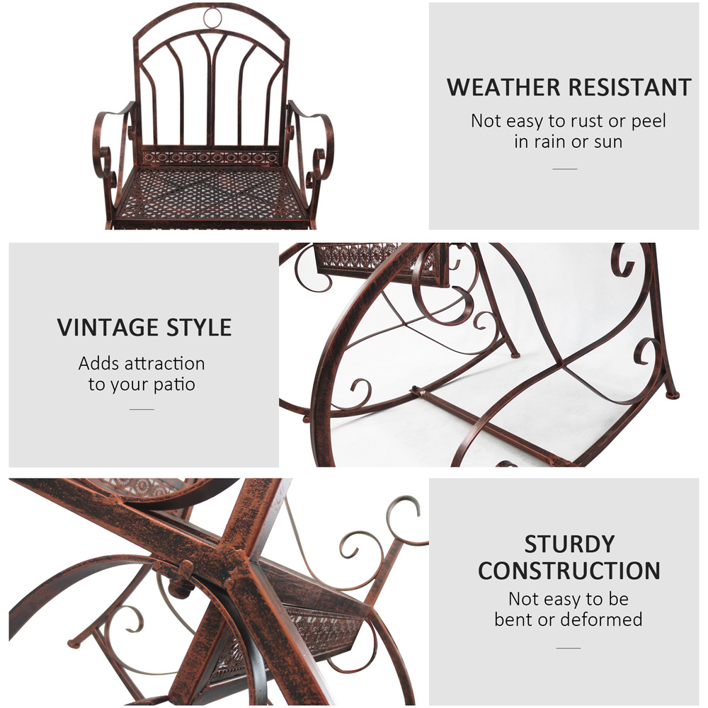 Outsunny Bronze Vintage Style Rocking Chair Image 6