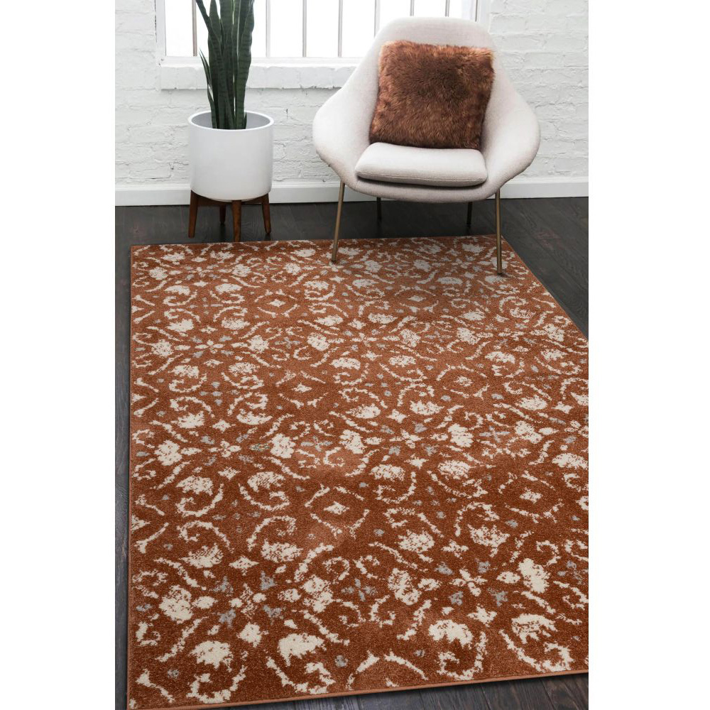 Homemaker Echo Brown Tile Terracotta Rug 120 x 170cm Image 5