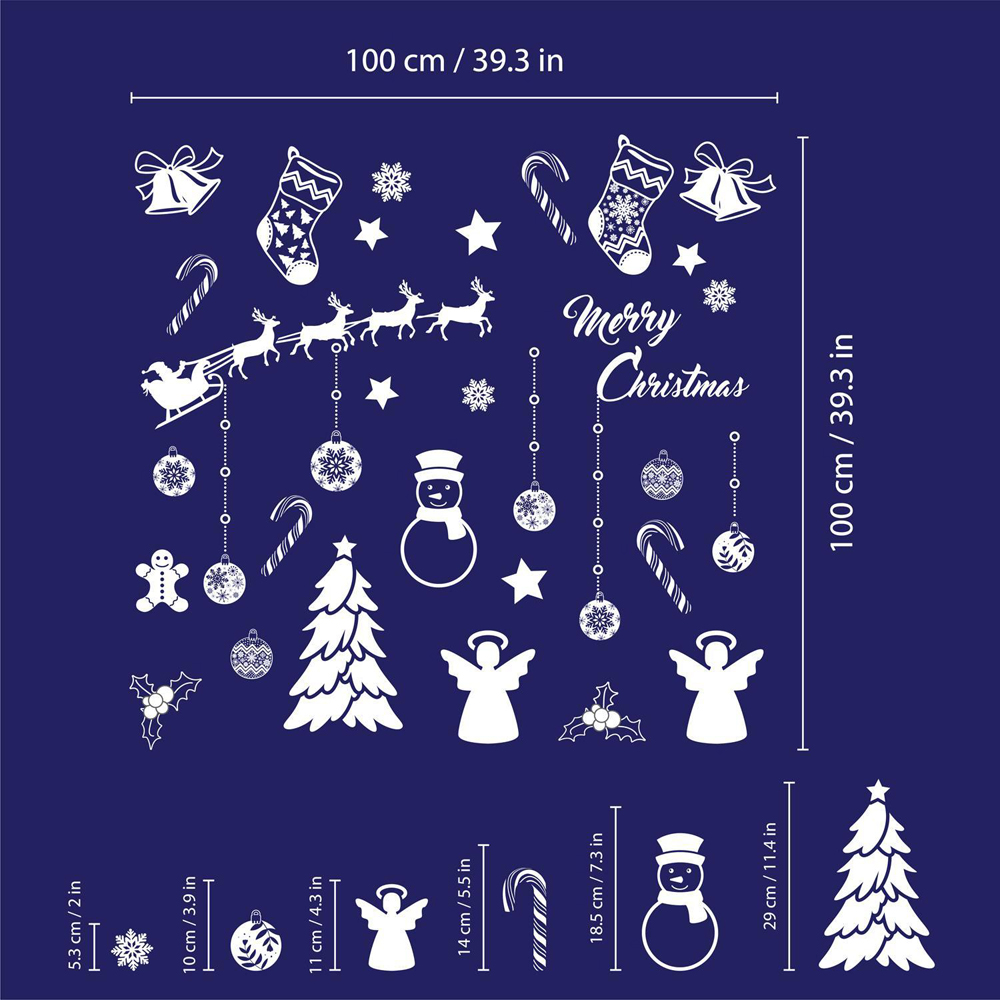 Walplus All White Winterland Double-Sided Christmas Window Stickers 72 Piece Image 6