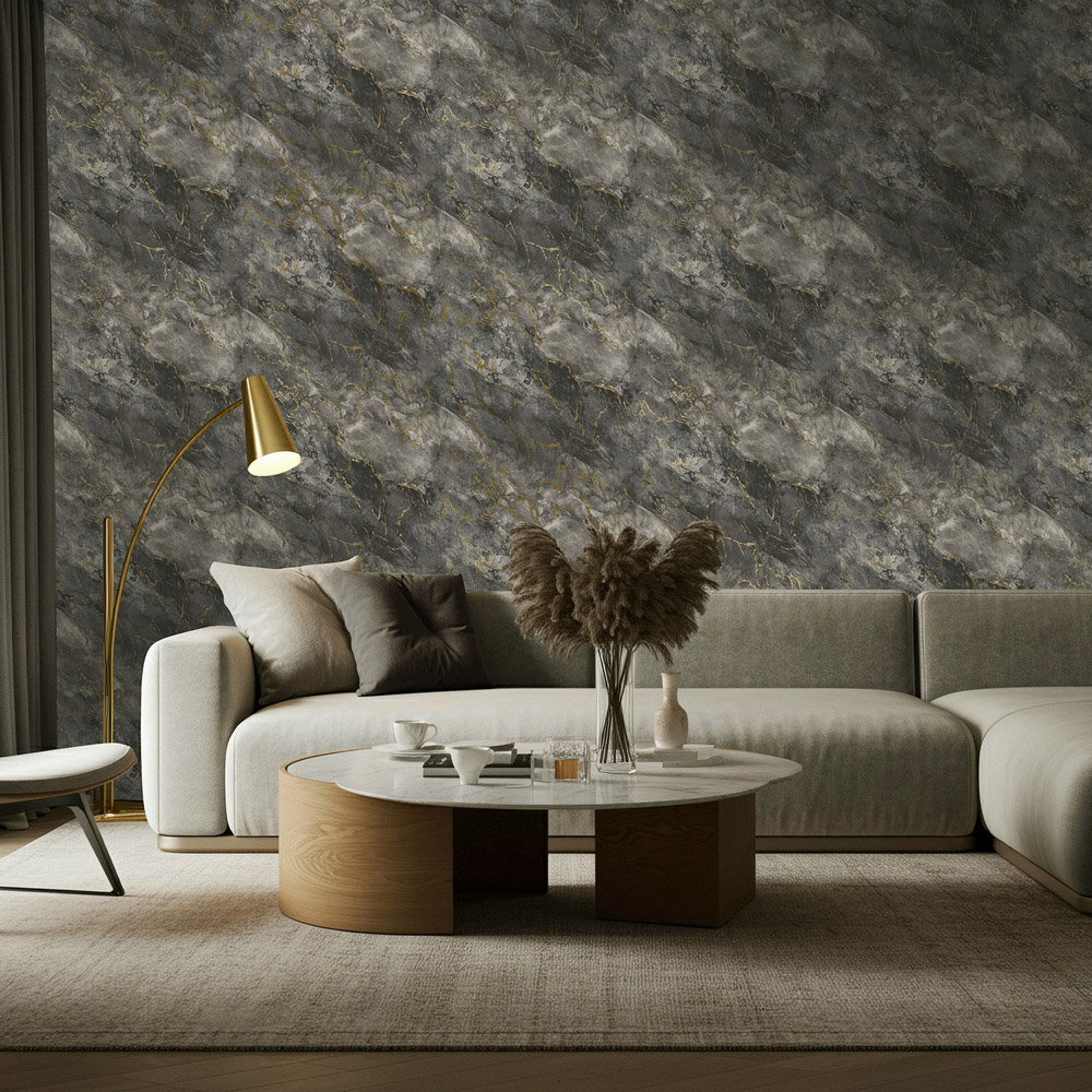 Belgravia Decor Marble Black and Gold Wallpaper Image 3