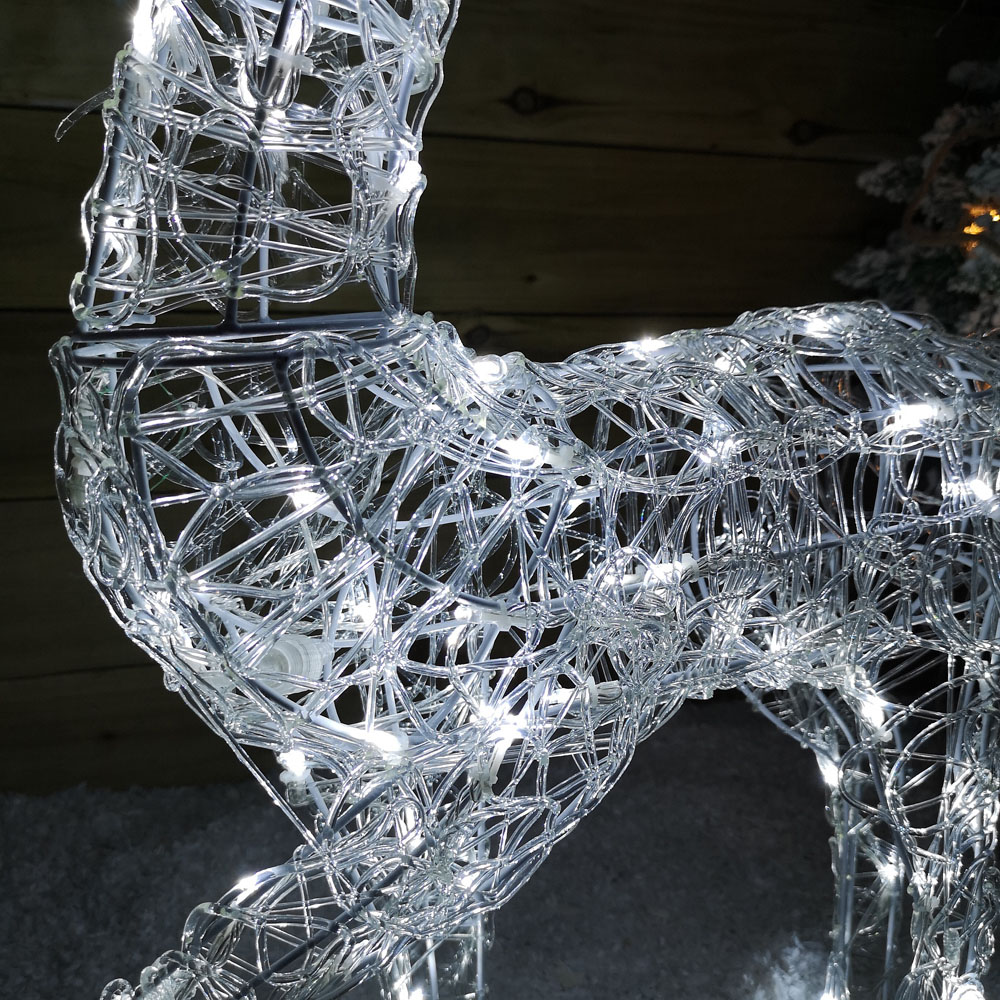 Samuel Alexander Cool White LED Soft Acrylic Reindeer Christmas Decoration 94cm Image 3