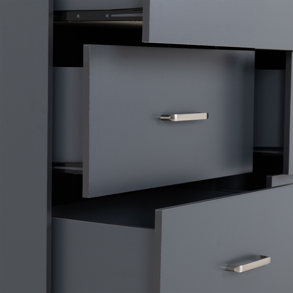 Seconique Dakota 6 Drawer Dark Grey Storage Chest Image 7