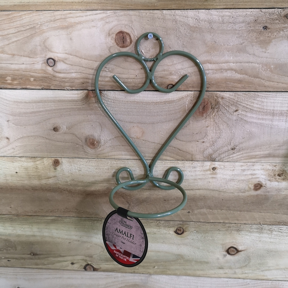 Samuel Alexander Amalfi Sage Green Steel Wall Mounted Plant Pot Holder 2 Pack Image 4