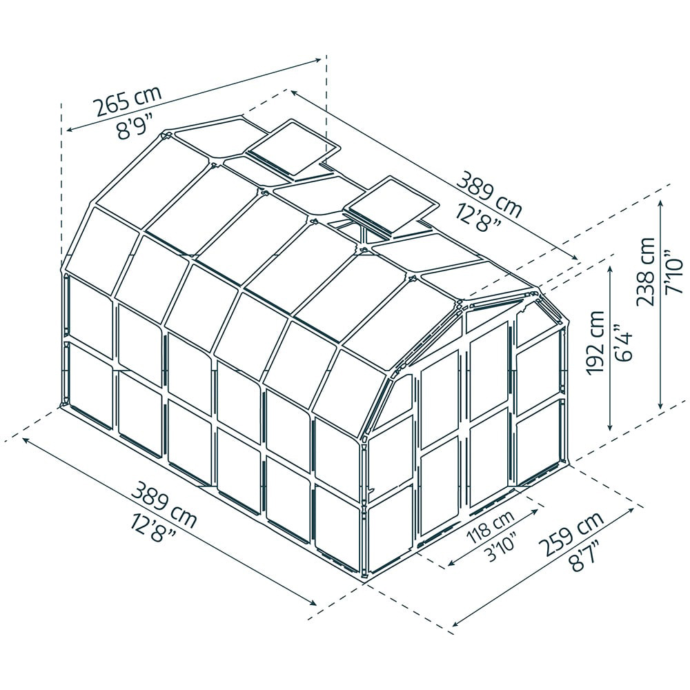Palram Canopia Grand Gardener Clear 8 x 12ft Greenhouse Image 5