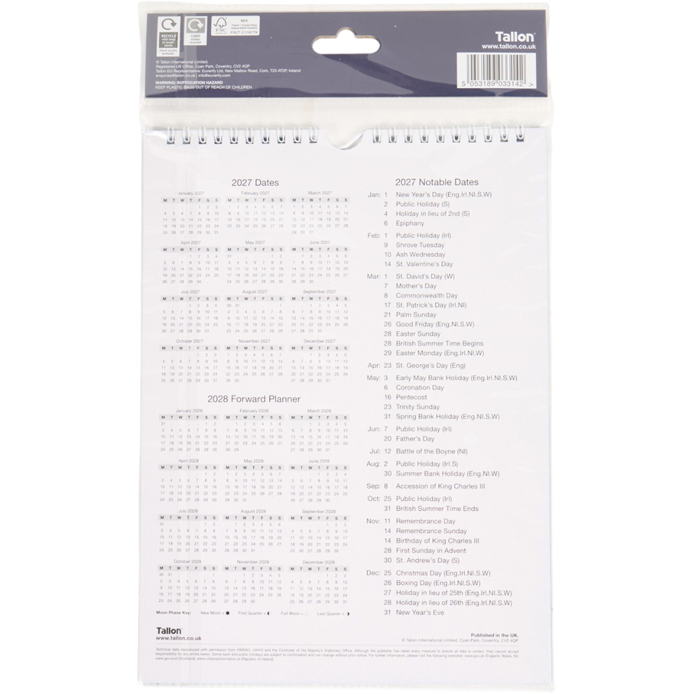 2027 Large Print Calendar Navy Image 3
