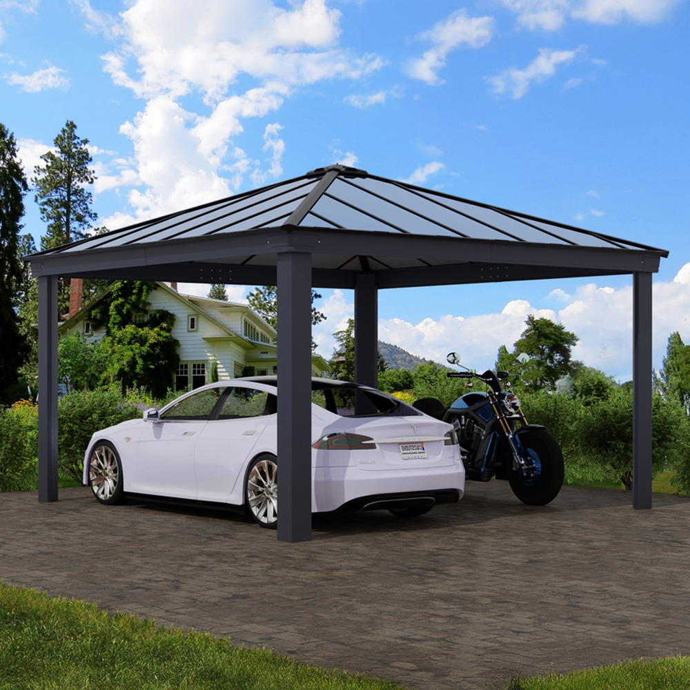 Palram Canopia Colorado Grey Double Carport 14 x 14ft Image 1