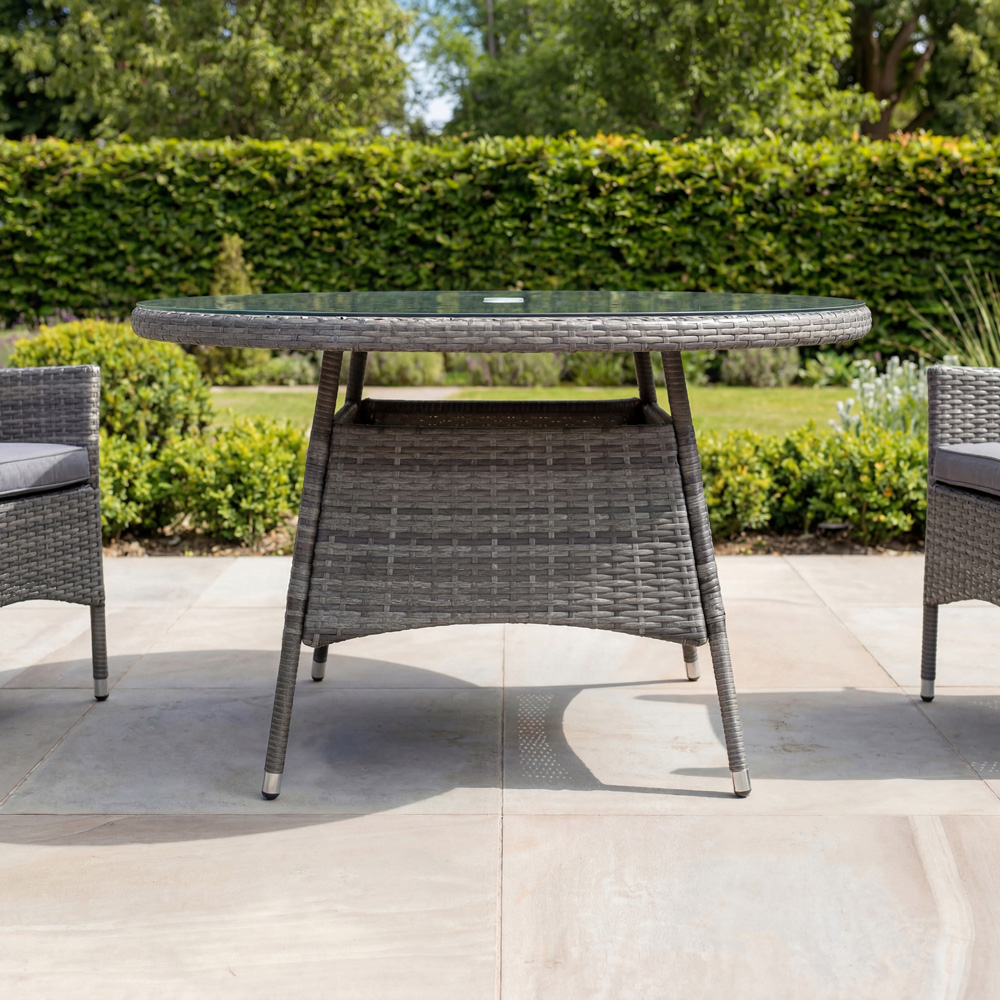 Charles Bentley 6 Seater Rattan Dining Table Grey Image 8