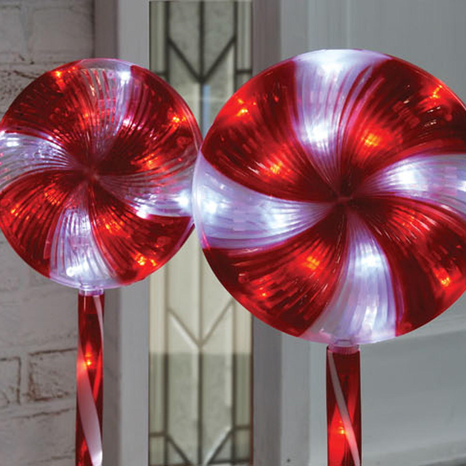 Lollypop Christmas Red Stake Lights 3 Pack Image 3