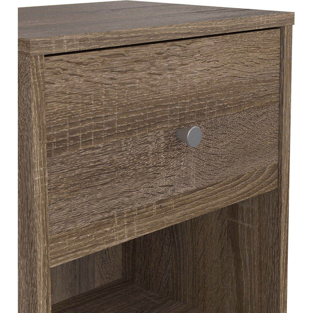 Furniture To Go May Single Drawer Truffle Oak Bedside Table Image 7