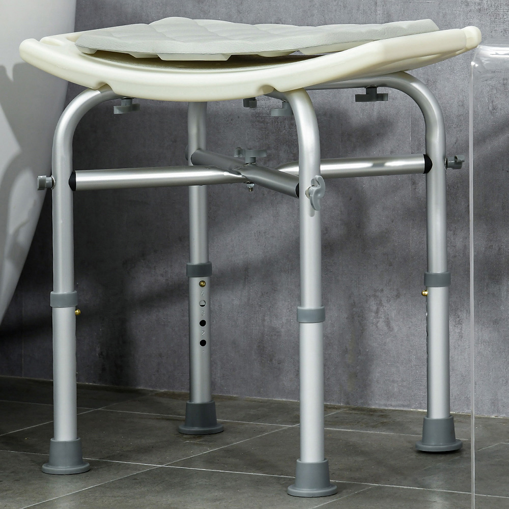 Portland Height Adjustable Aluminium Shower Stool Image 2