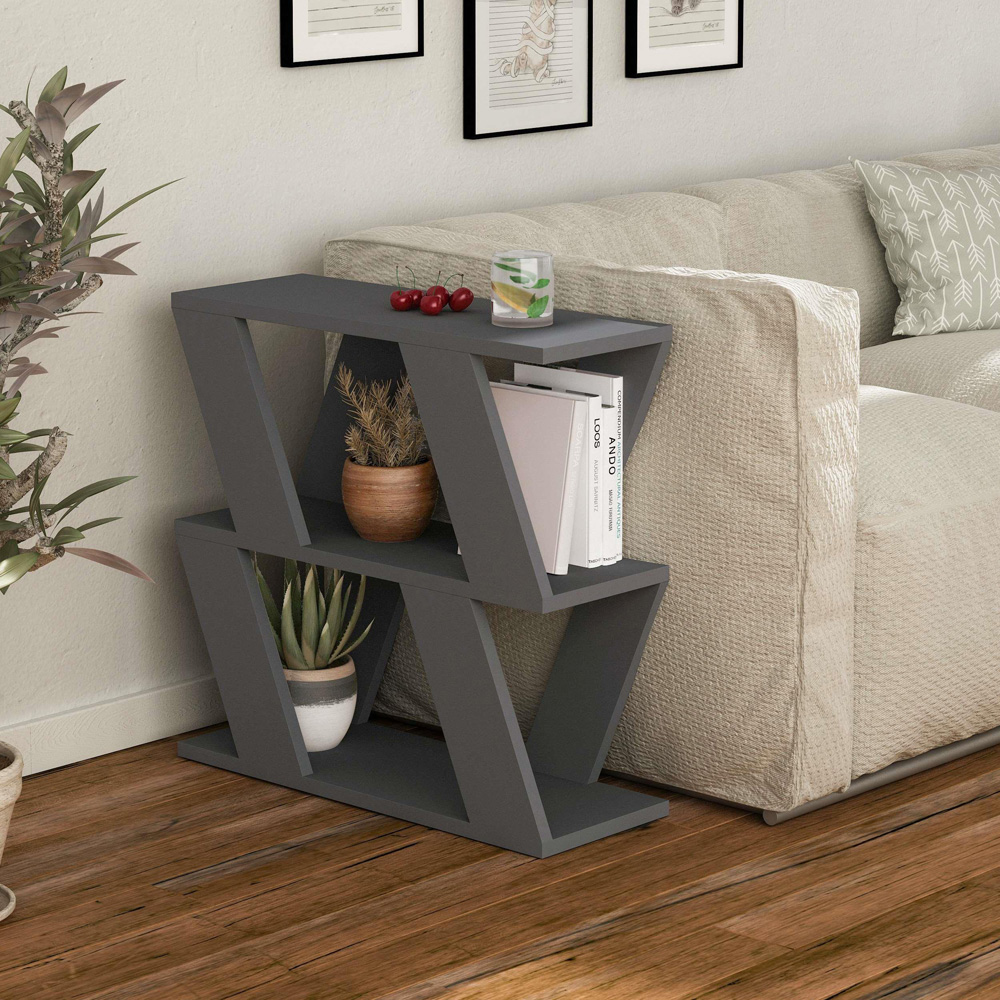 Decortie Lazena 2 Shelf Anthracite Side Table Image 5