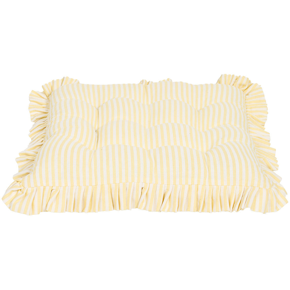 Frill Edge Stripe Seat Pad Yellow Image 4