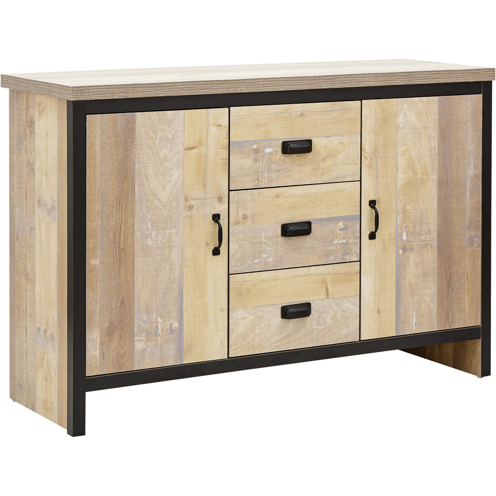 GFW Boston 2 Door 3 Drawer Oak Sideboard Image 2