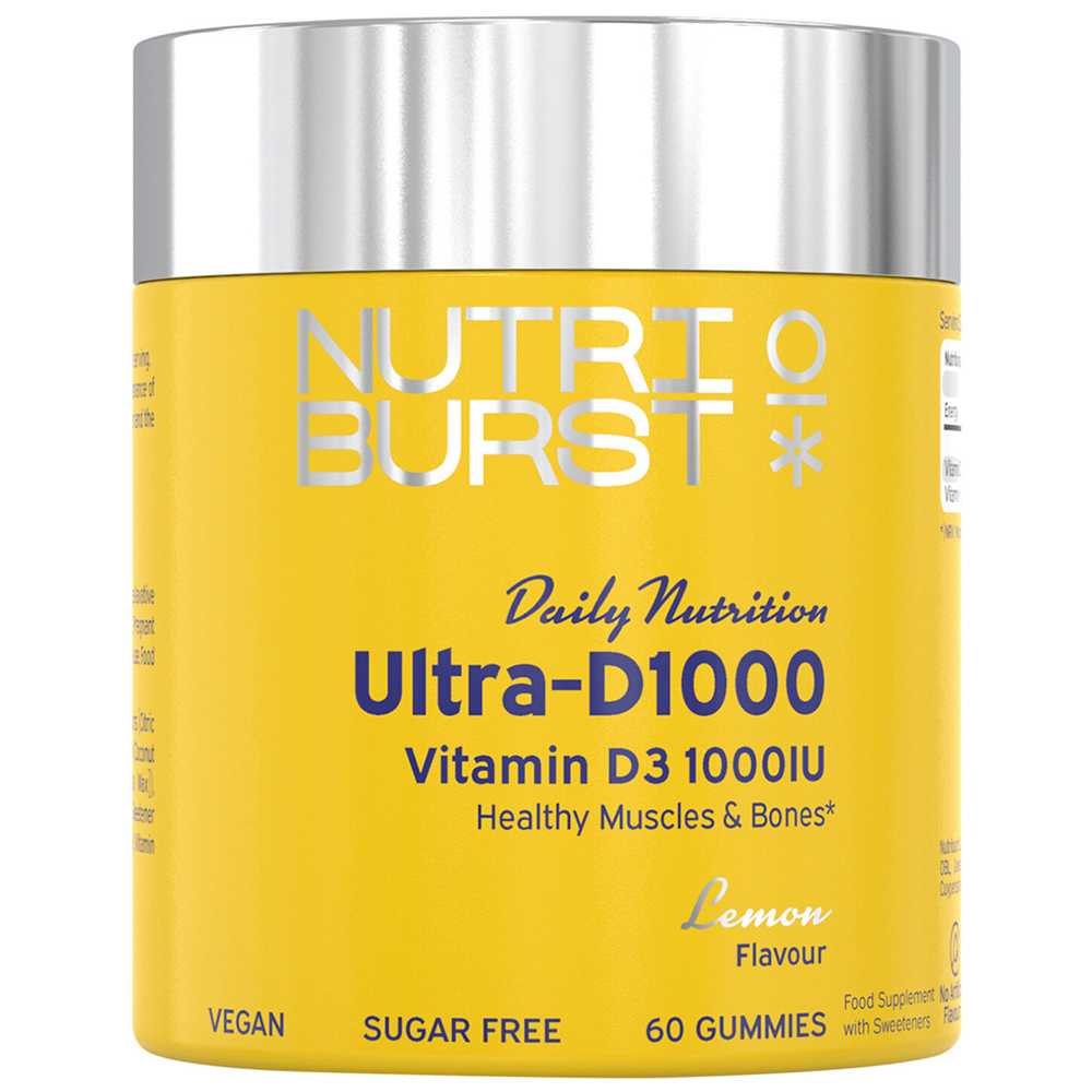 Nutriburst Ultra-D1000 Vitamin D3 1000IU Lemon Gummies 60 Pack Image