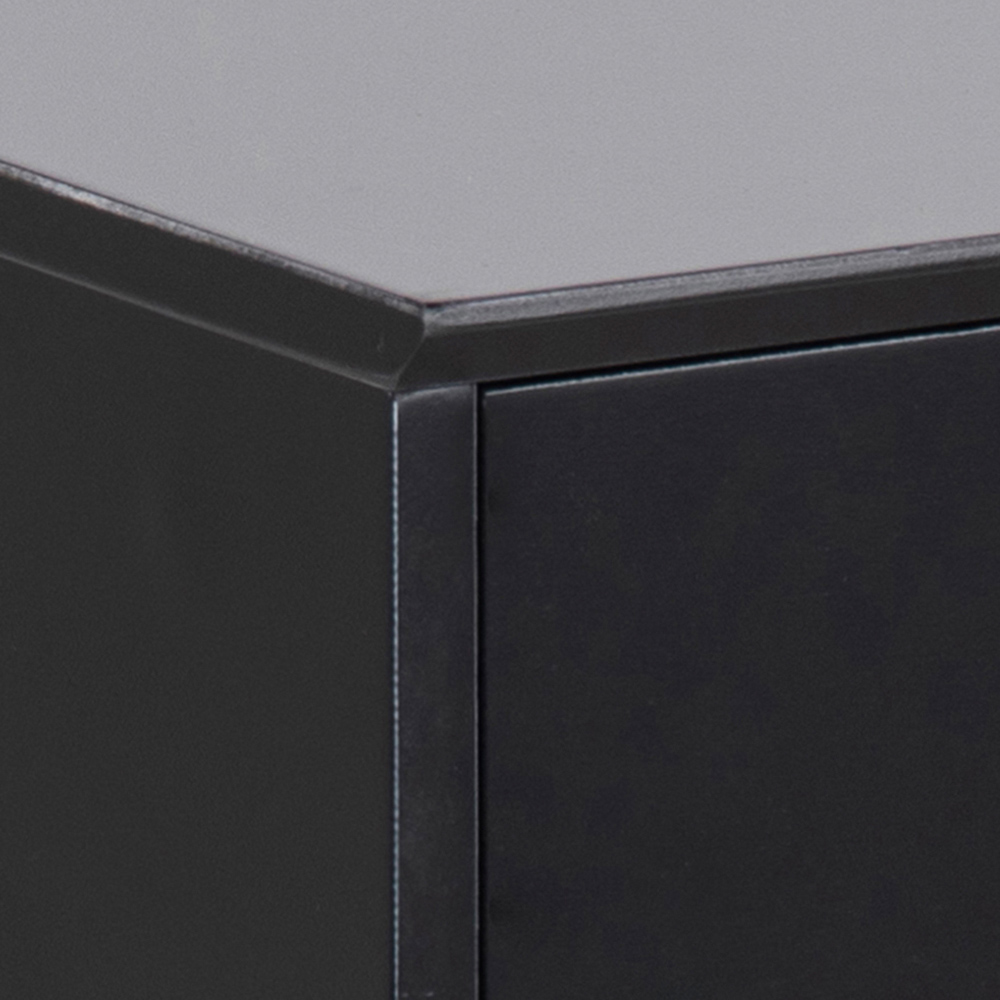 Florence Mitra Single Black Drawer Bedside Table Image 6