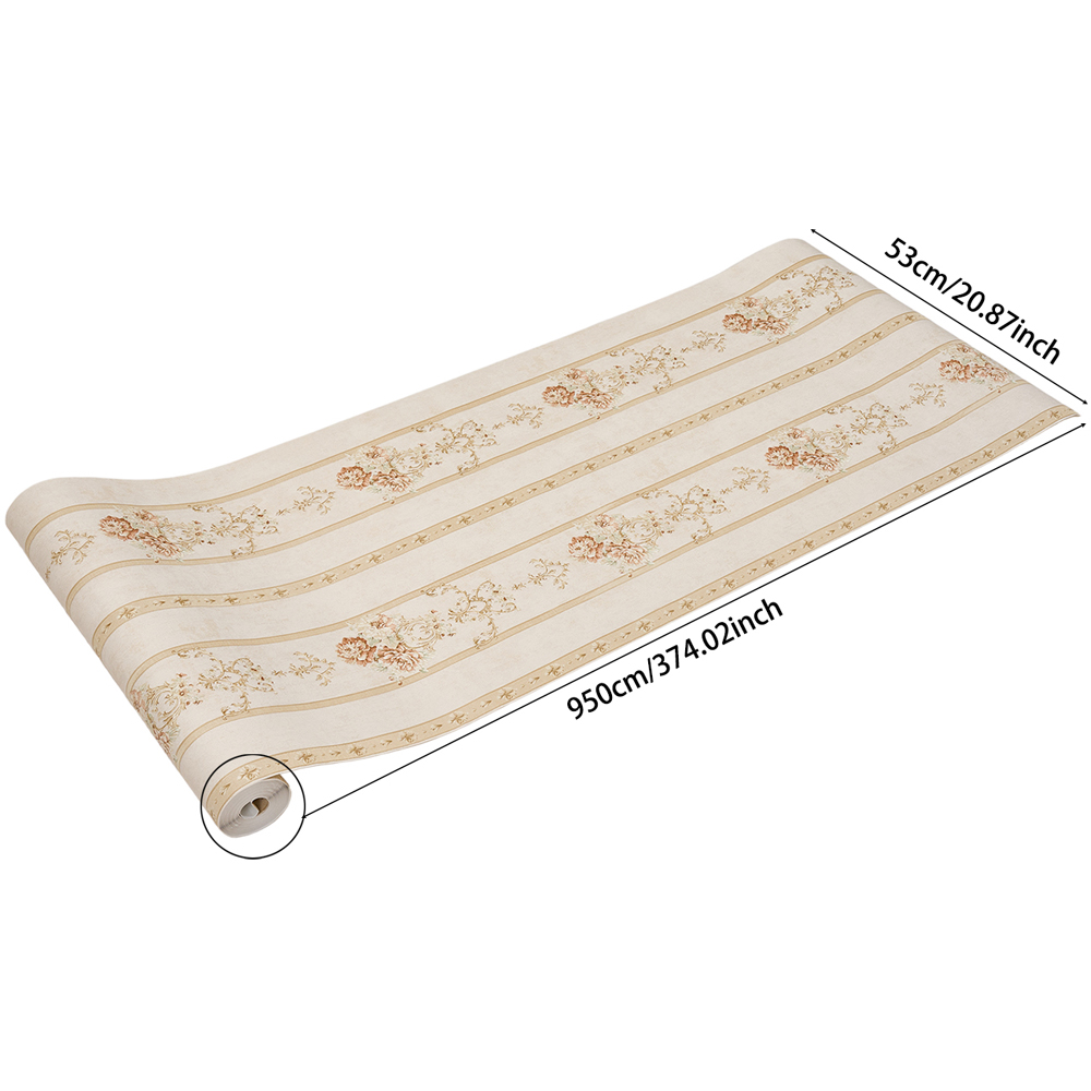 Living and Home Light Beige Flower Pattern Damask 3D Embossed Wallpaper Roll 950 x 53cm Image 8