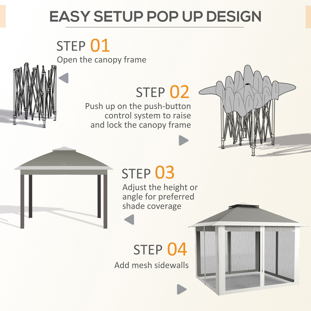 Outsunny Dark Grey Pop Up Canopy Tent Image 5