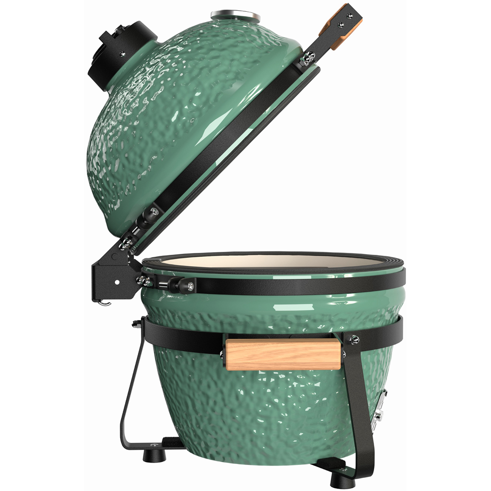 Ottimo Searsmith Green Ceramic Kamado BBQ with Bamboo Handle 13 inch Image 7