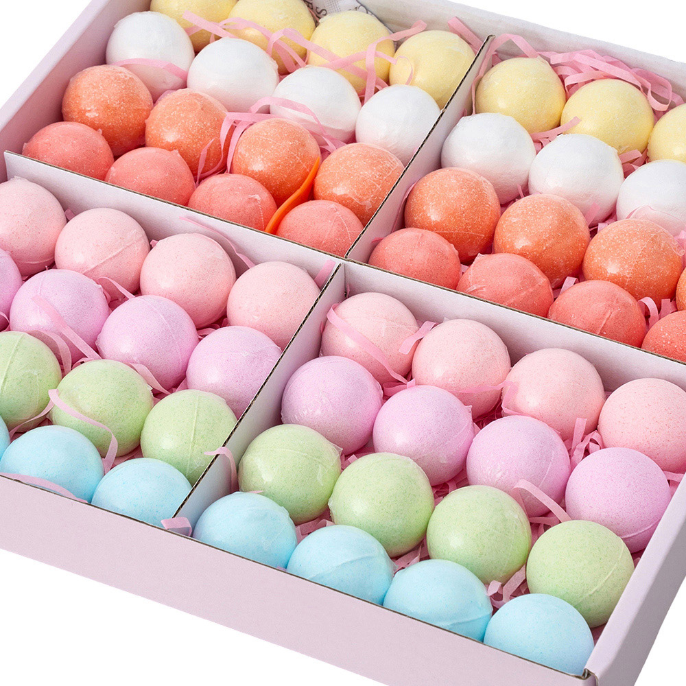 Living and Home 64 Piece Multicolour Bath Bomb Set with 8 Different Scents Image 2